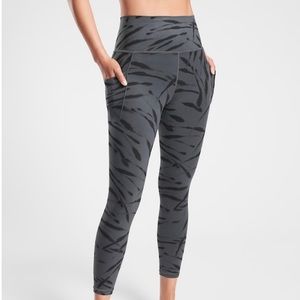 Athleta Salutation Stash Pocket II Zebra 7/8 Tight
